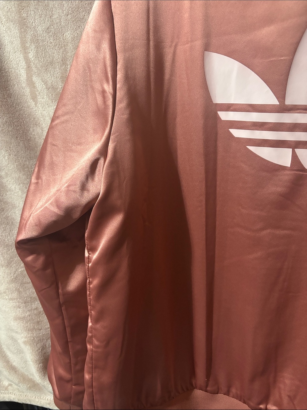 adidas Satin Bomber Jacket in Rose - Picture 3 of 12